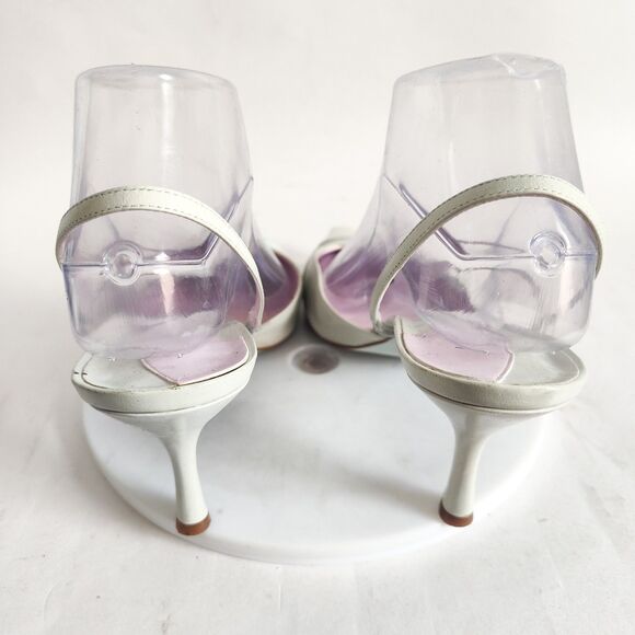 Gianni Bini Heels Size 9 Y2K 90s Mint Green Leather Pointy Square Toe Slingback - Picture 3 of 13